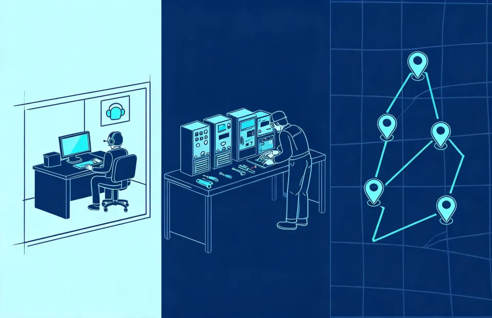 Technical service office map and drive support desk